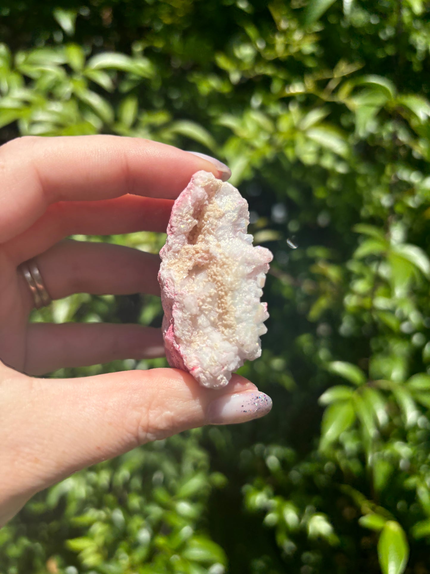 Pink Aura Quartz Cluster C