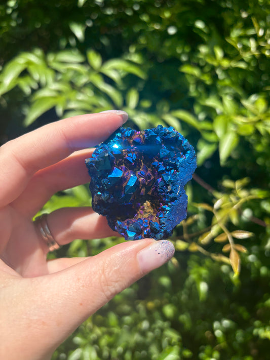 Titanium Aura Quartz Cluster B