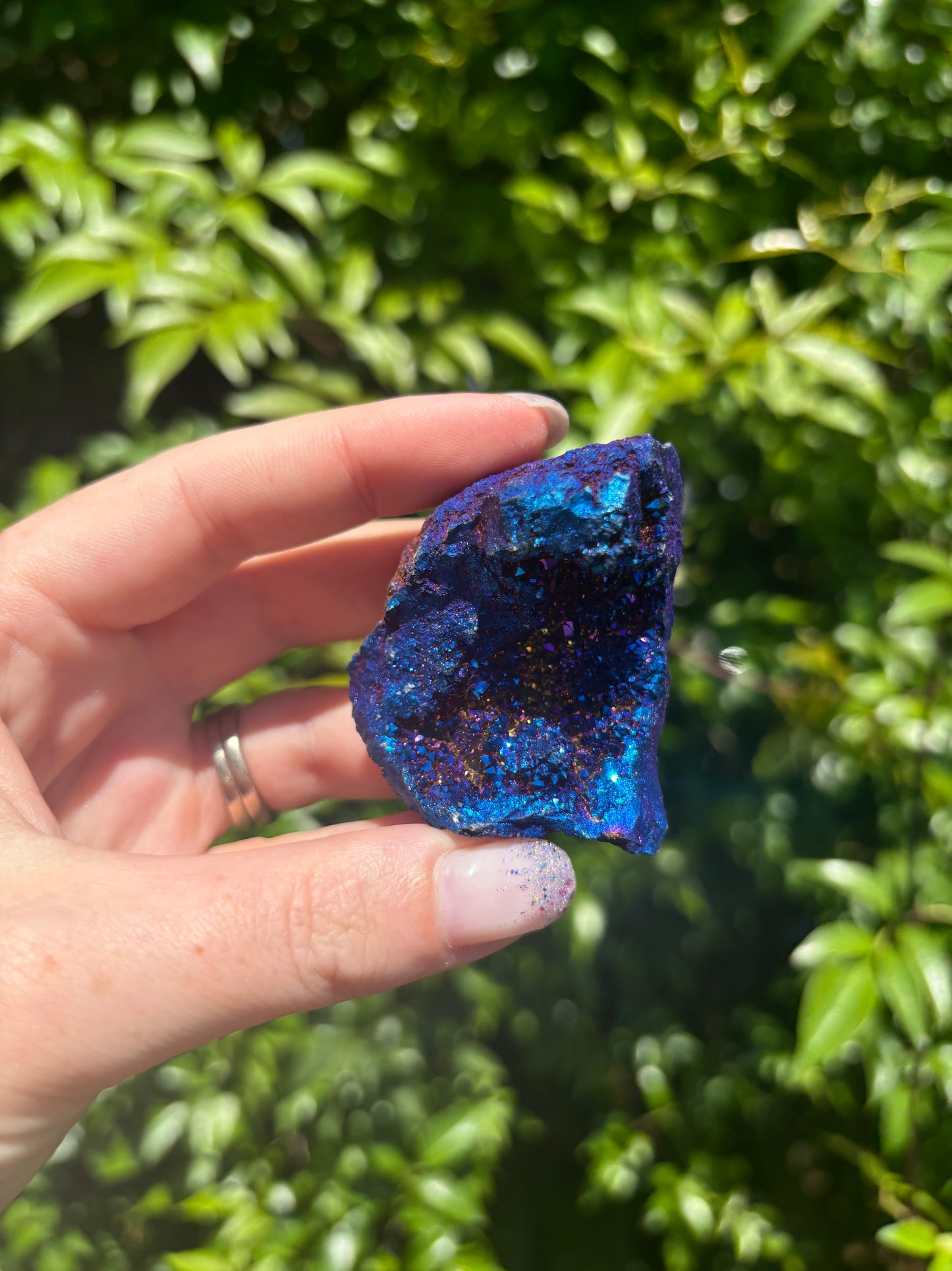 Titanium Aura Quartz Cluster C