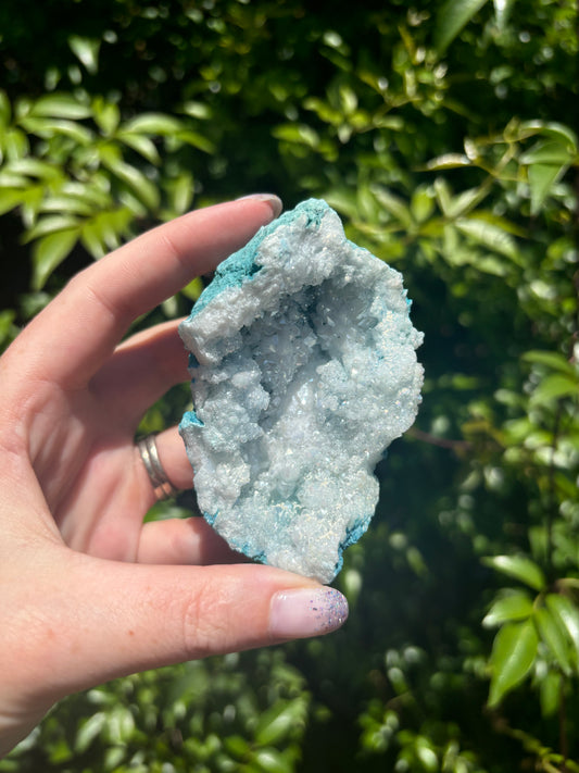 Blue Aura Quartz Cluster A