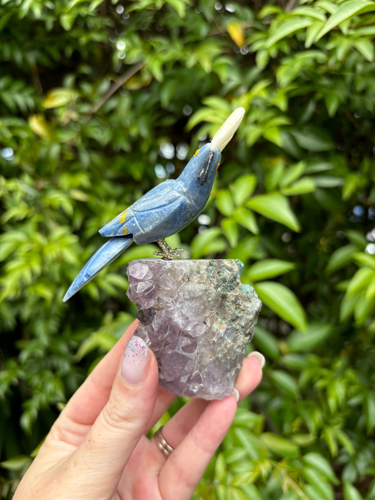 Blue Quartz & Aventurine Parrot