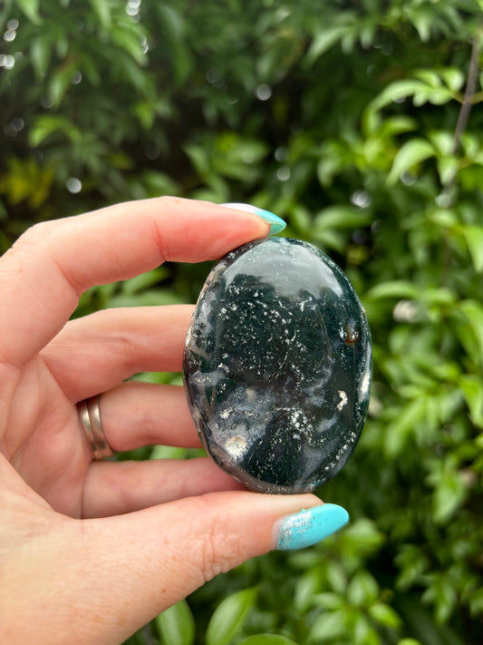 Moss Agate Palm Stone C