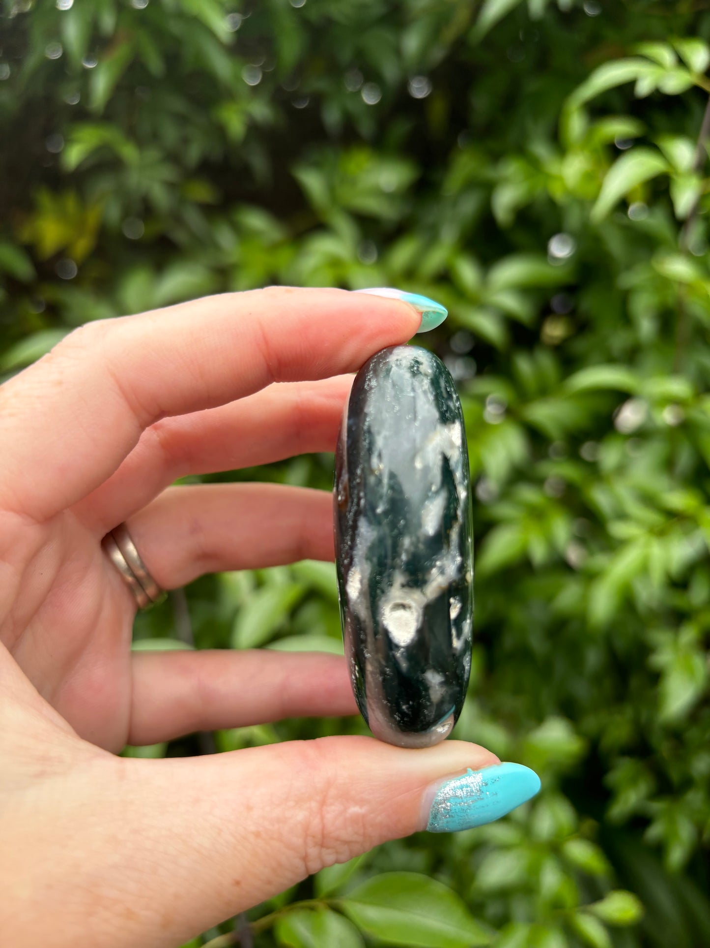 Moss Agate Palm Stone C