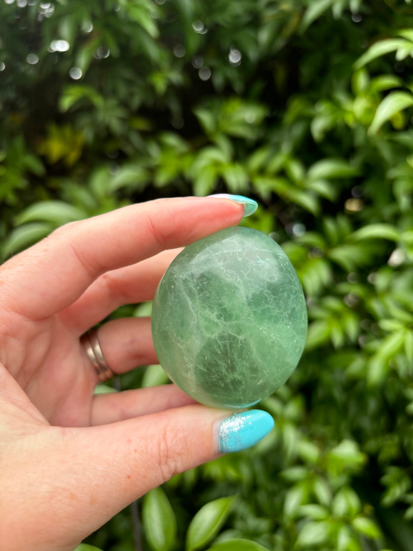 Green Fluorite Palm Stone B