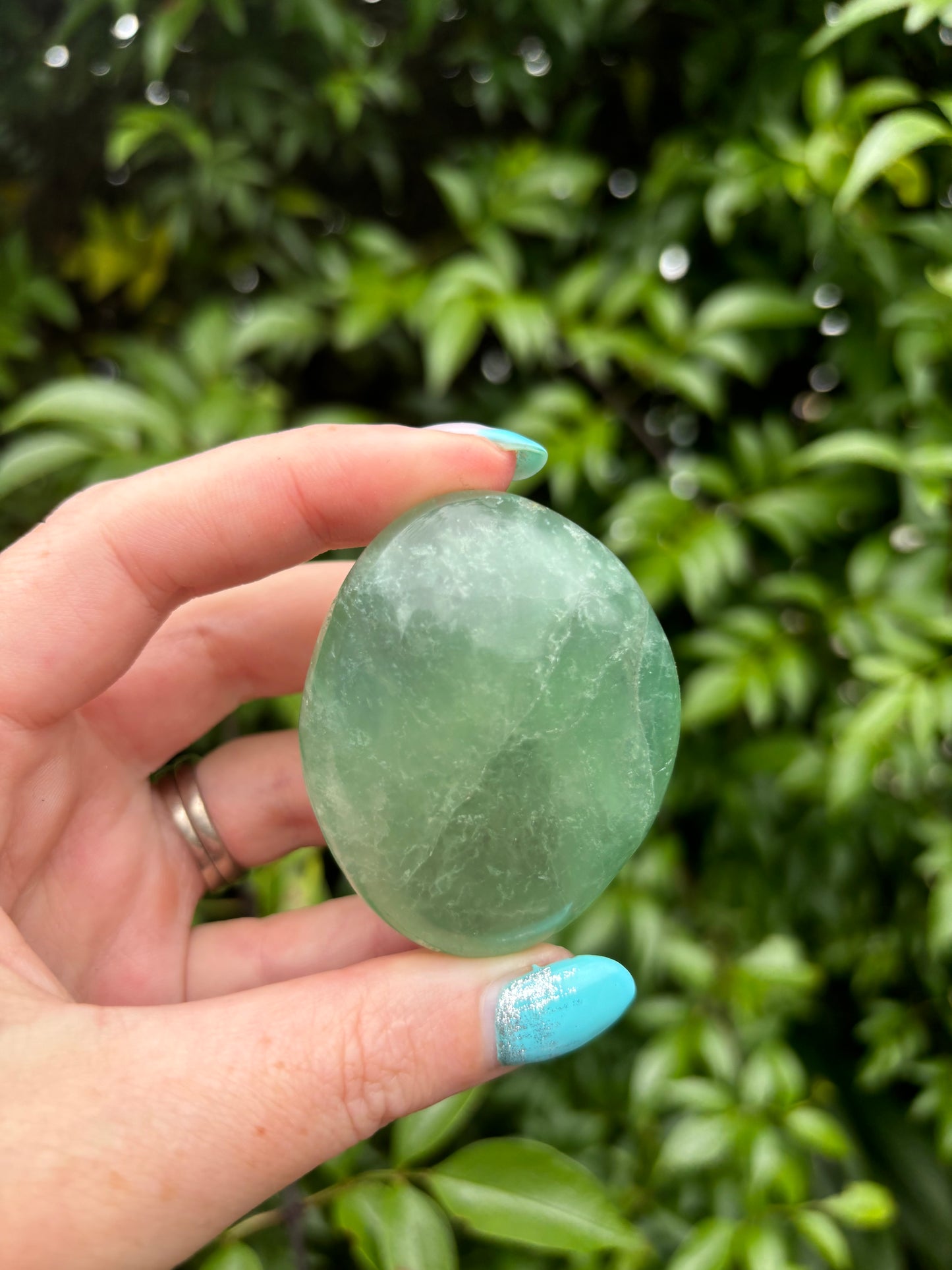 Green Fluorite Palm Stone B