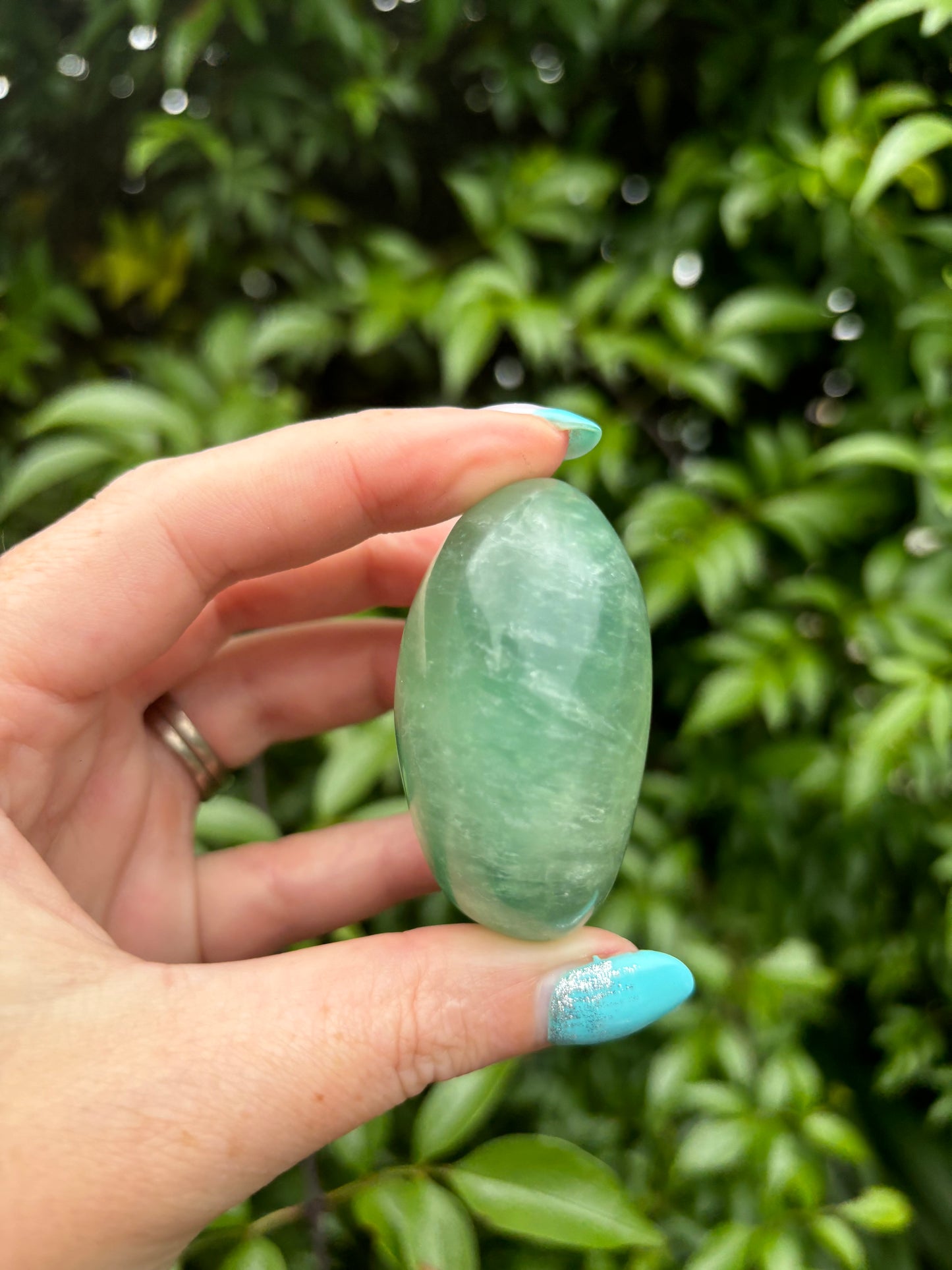 Green Fluorite Palm Stone B