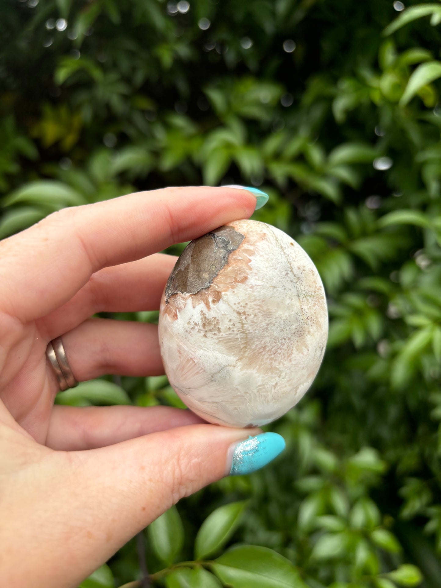 Pink Scolecite Palm Stone A