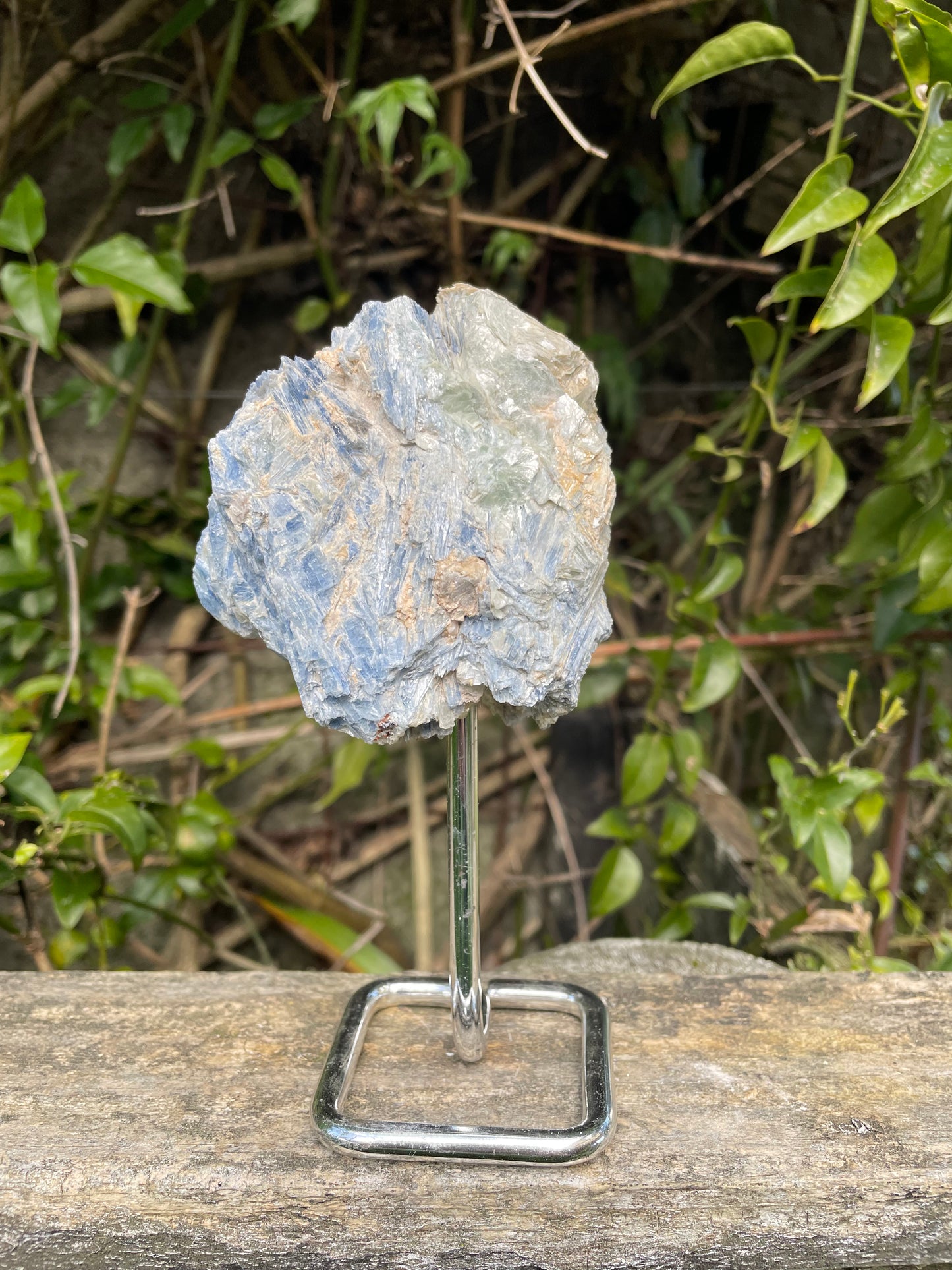 Blue Kyanite & Mica Piece On Stand A