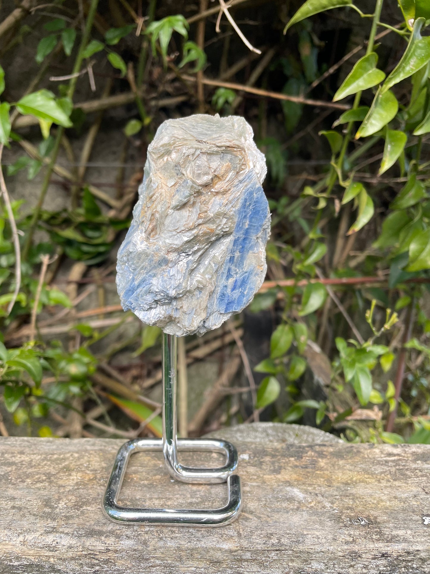 Blue Kyanite & Mica Piece On Stand A