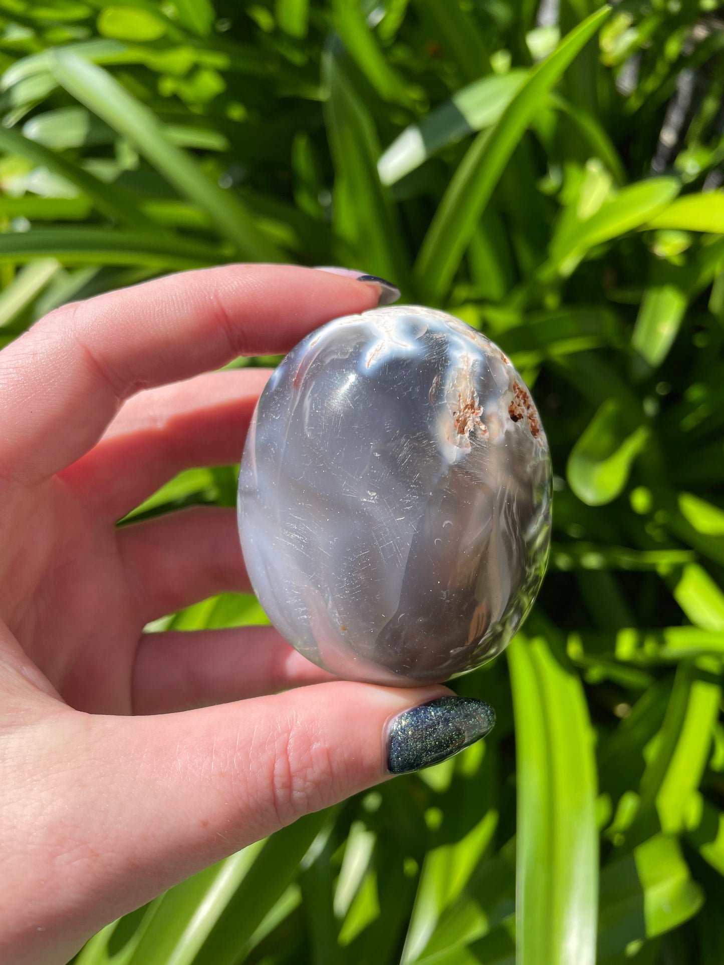 Orca Agate Palm Stone A