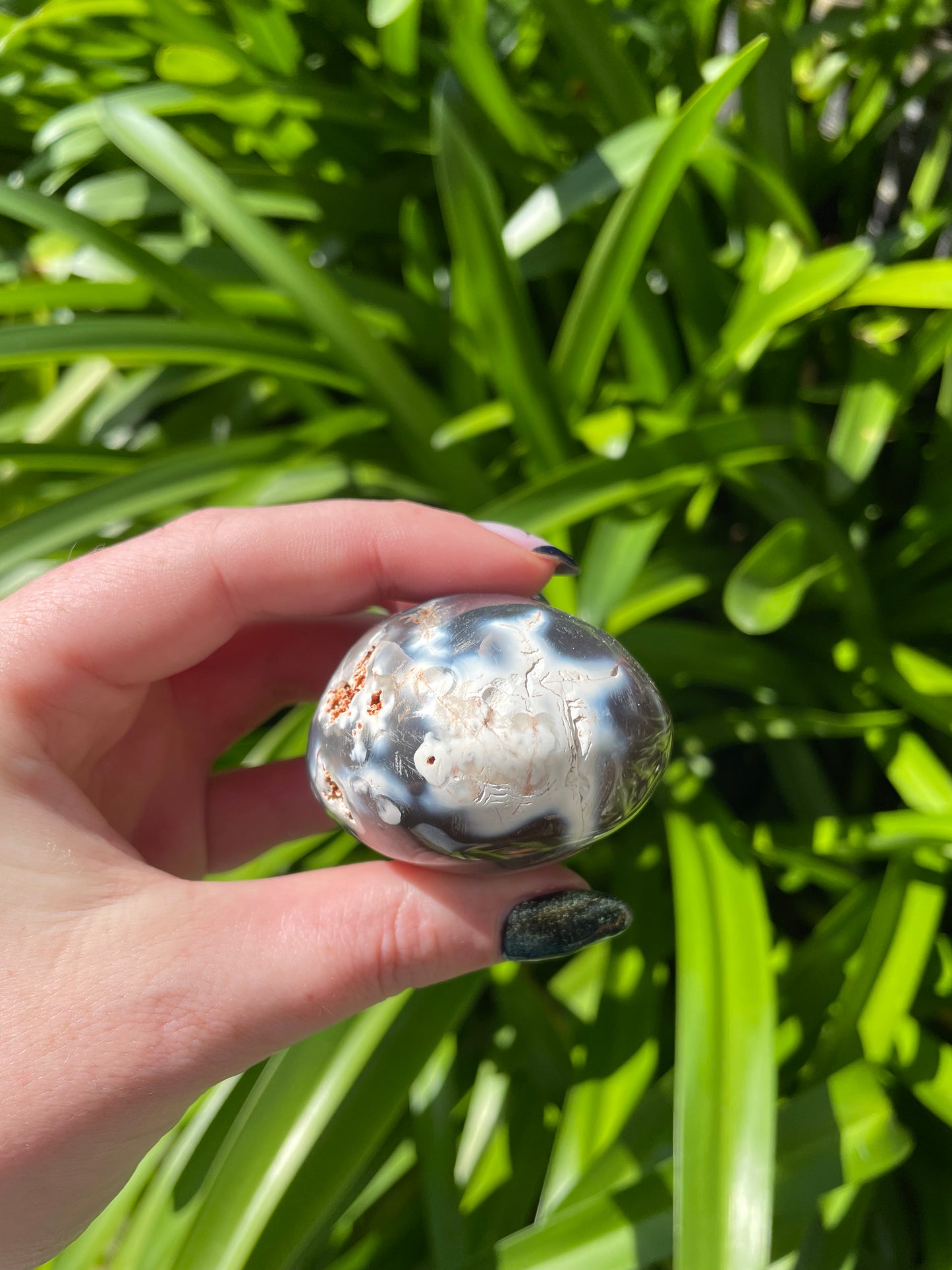 Orca Agate Palm Stone A