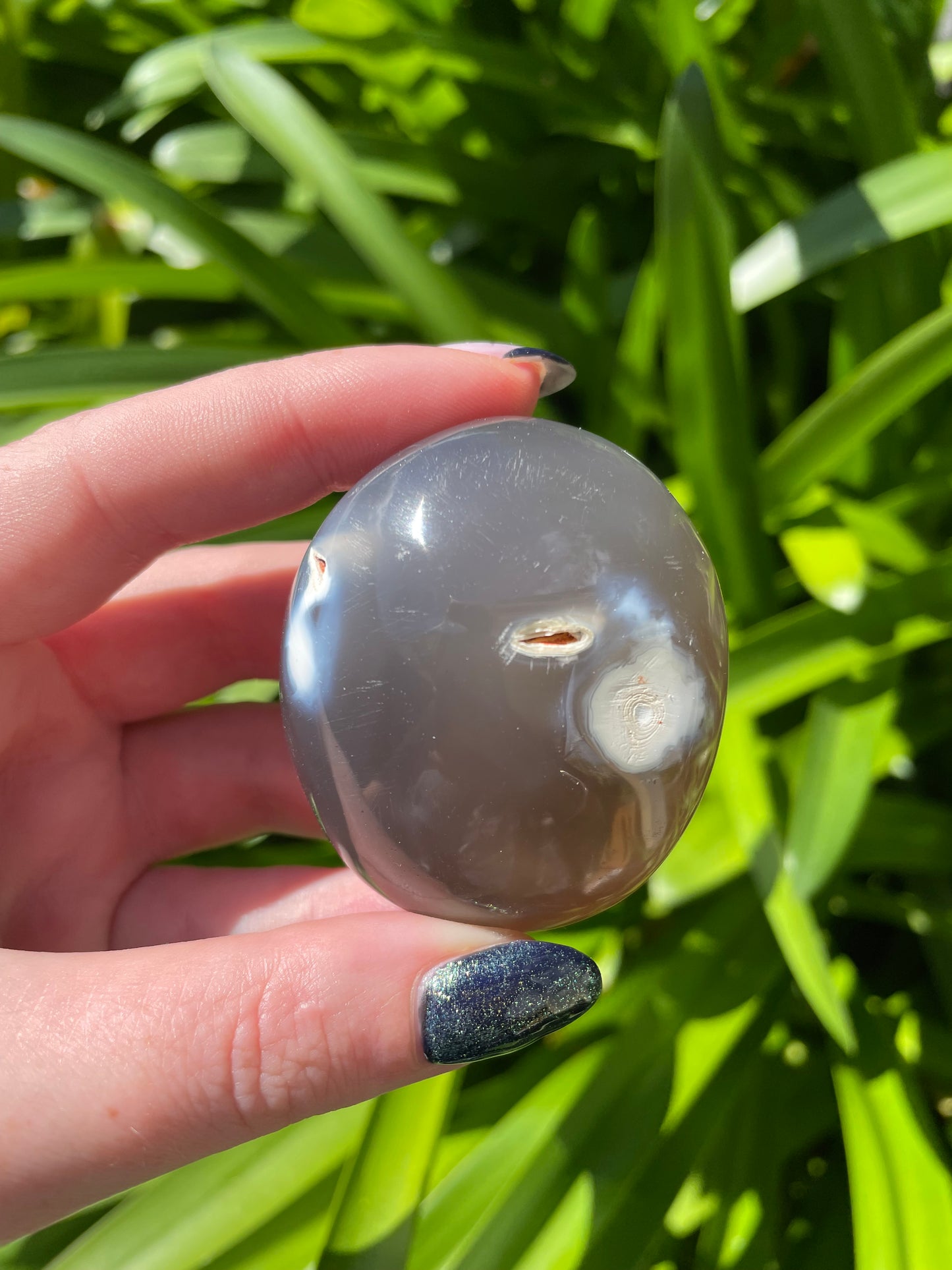 Orca Agate Palm Stone D