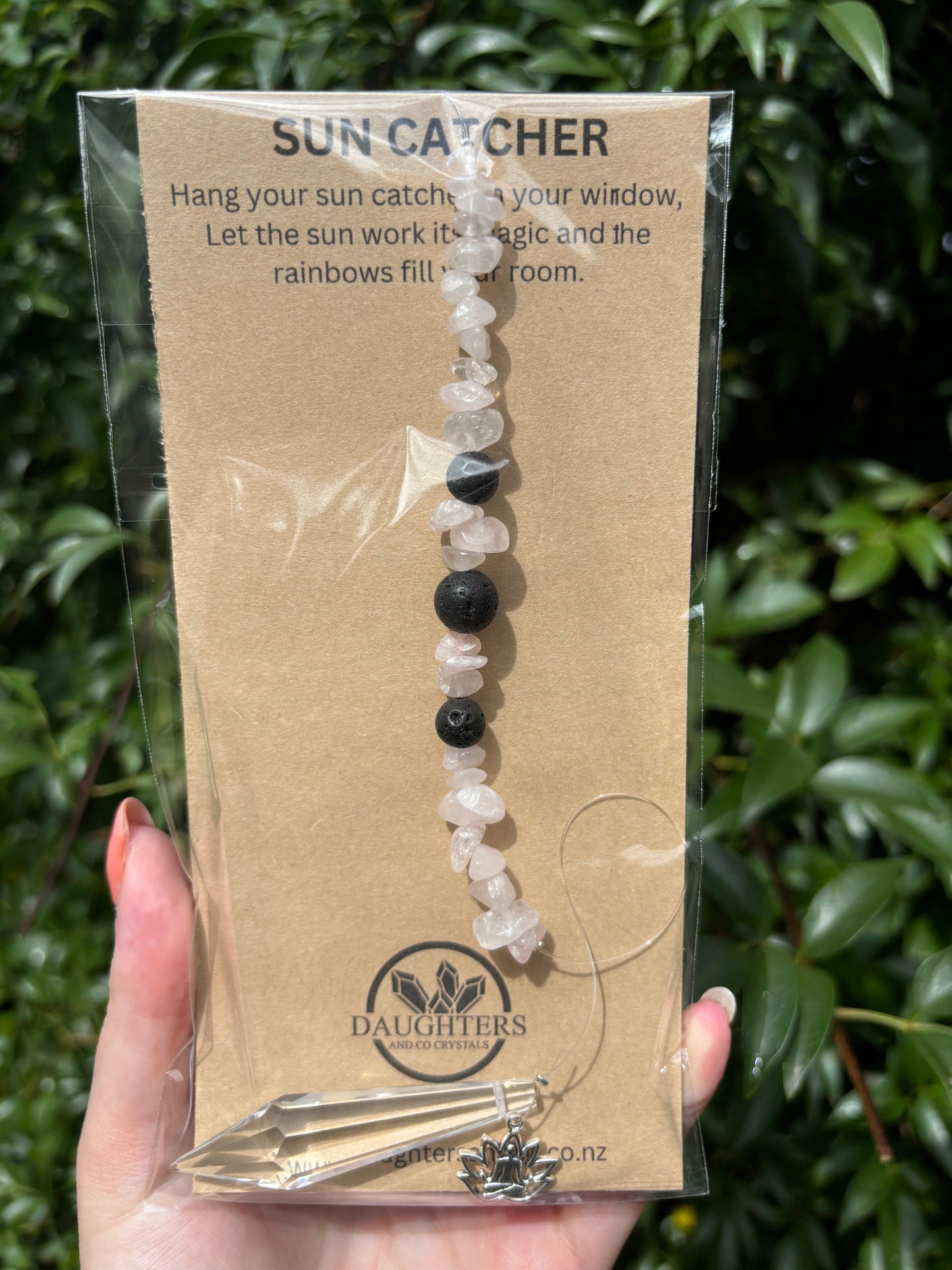 Rose Quartz & Lava Stone | Point Sun Catcher