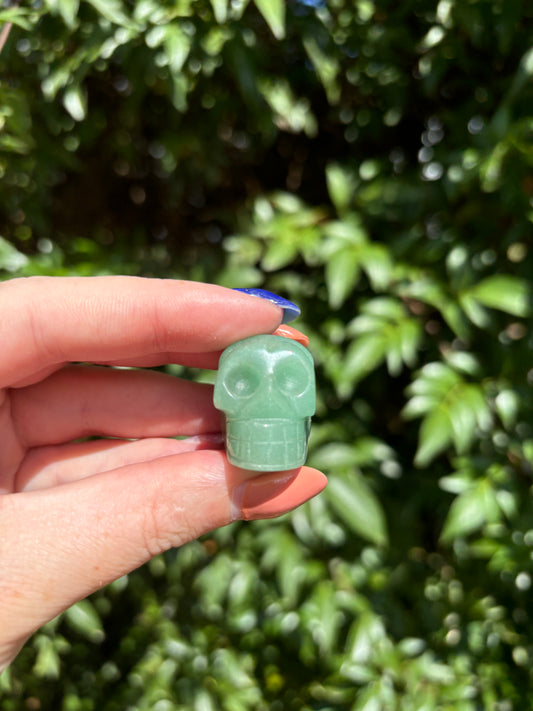 Green Aventurine Skull With Hole