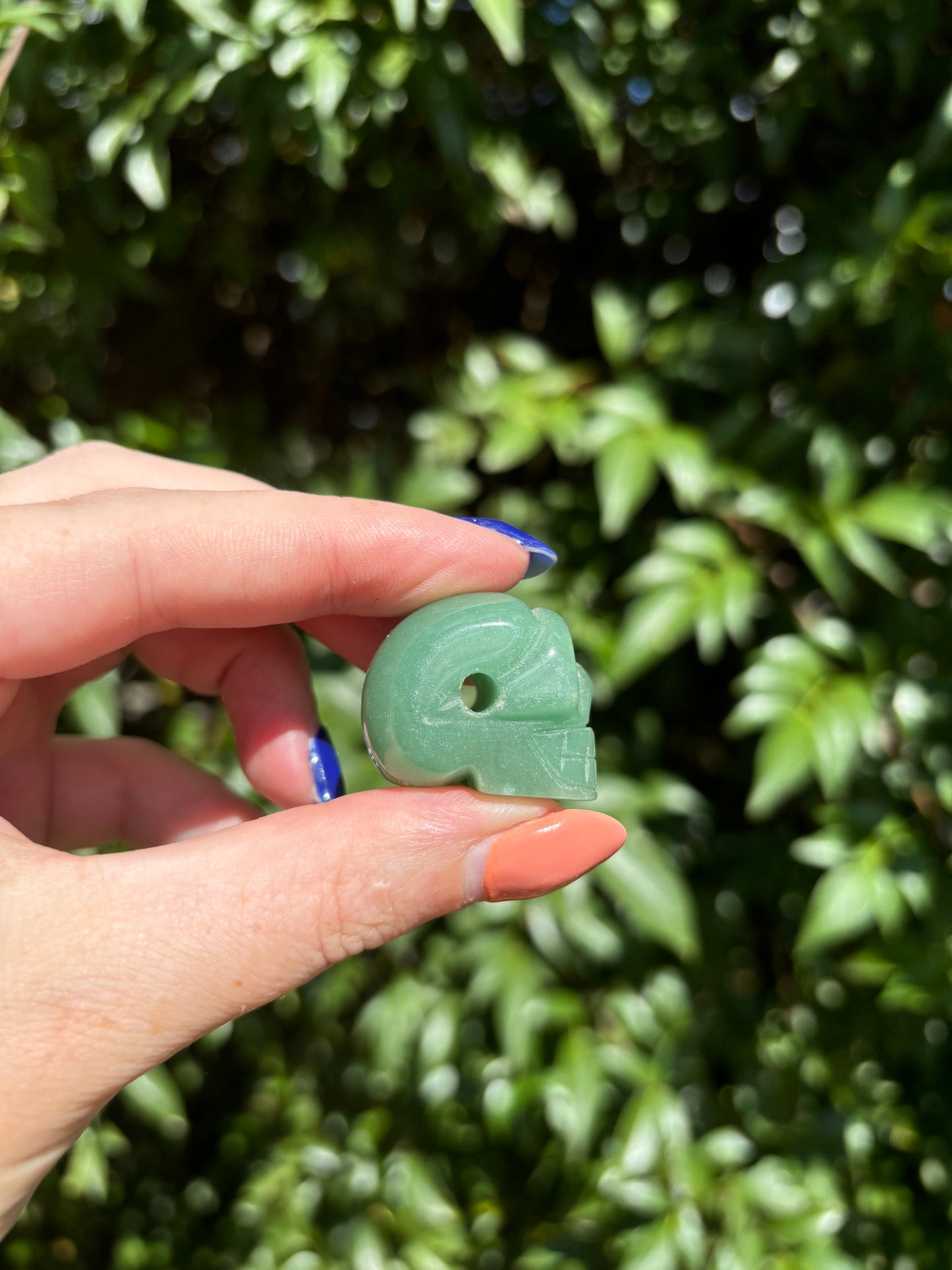 Green Aventurine Skull With Hole