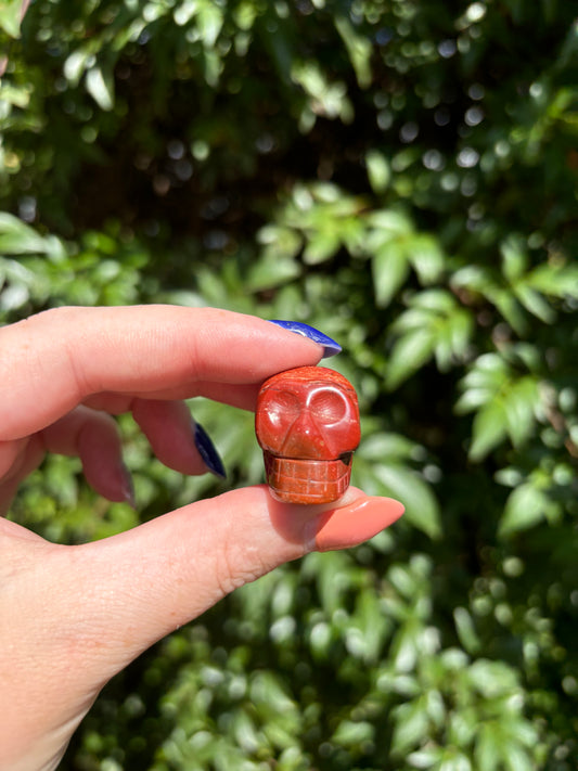 Red Jasper Skull With Hole