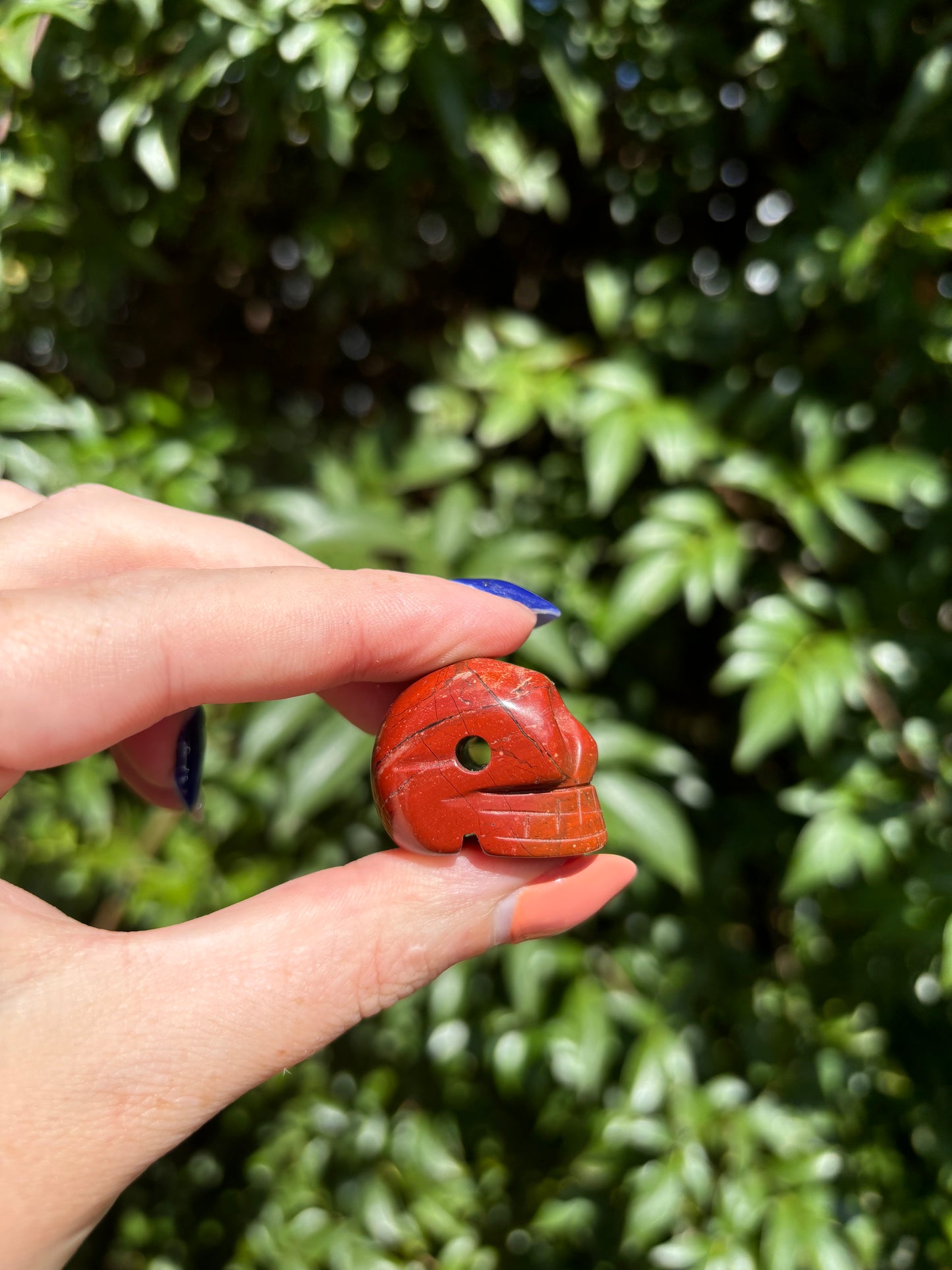 Red Jasper Skull With Hole