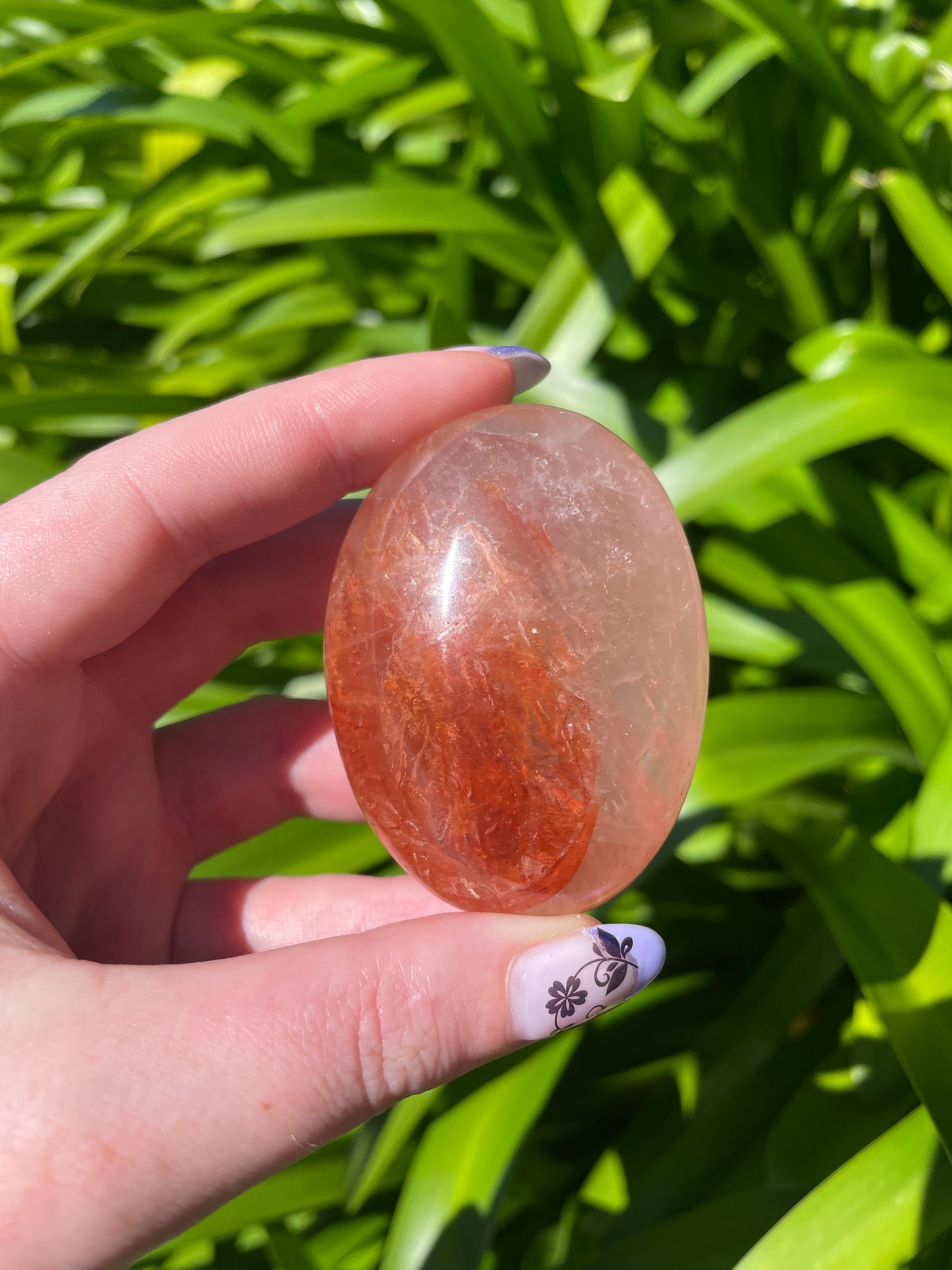 Fire Quartz Palm Stone D