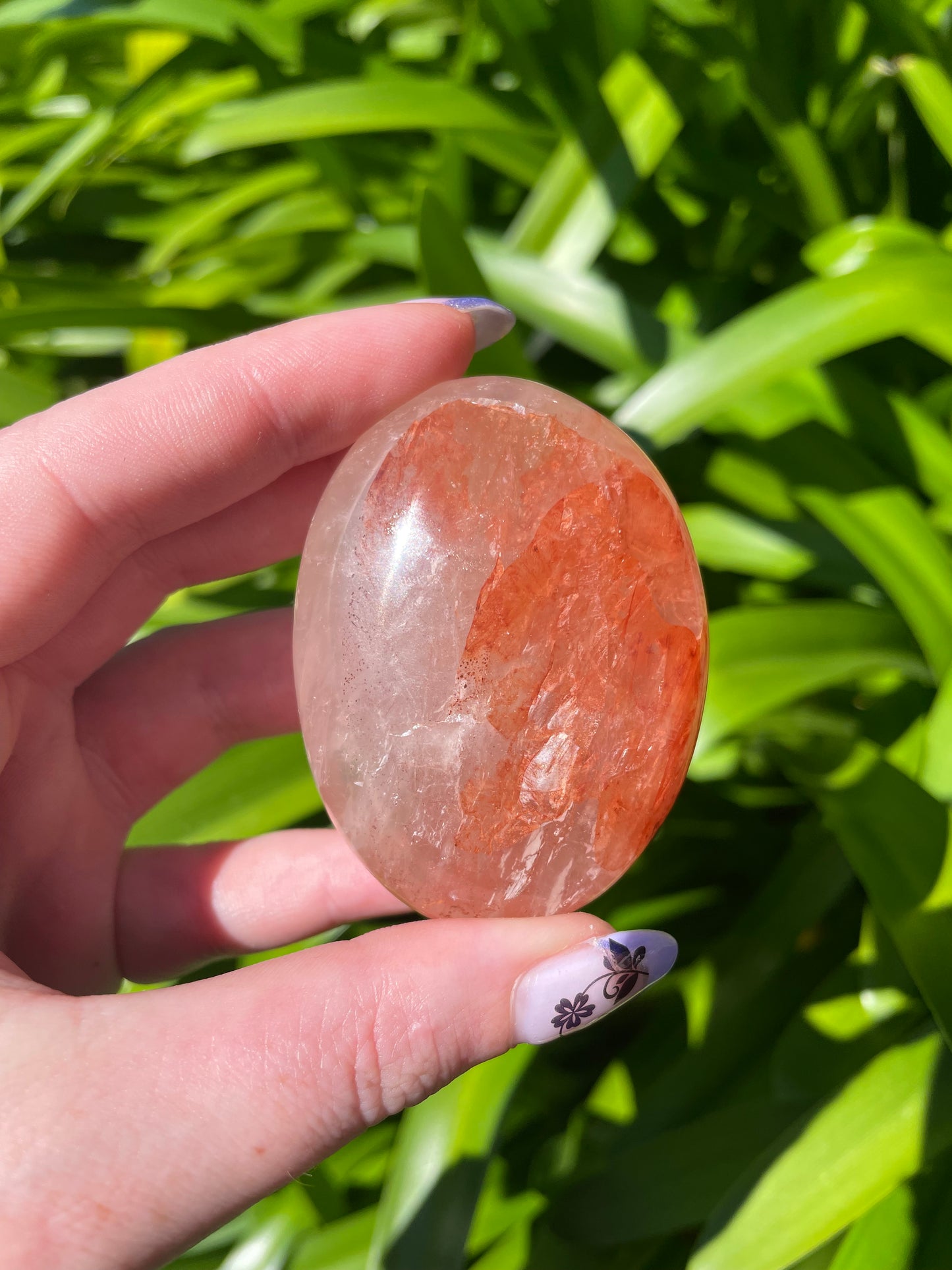 Fire Quartz Palm Stone D