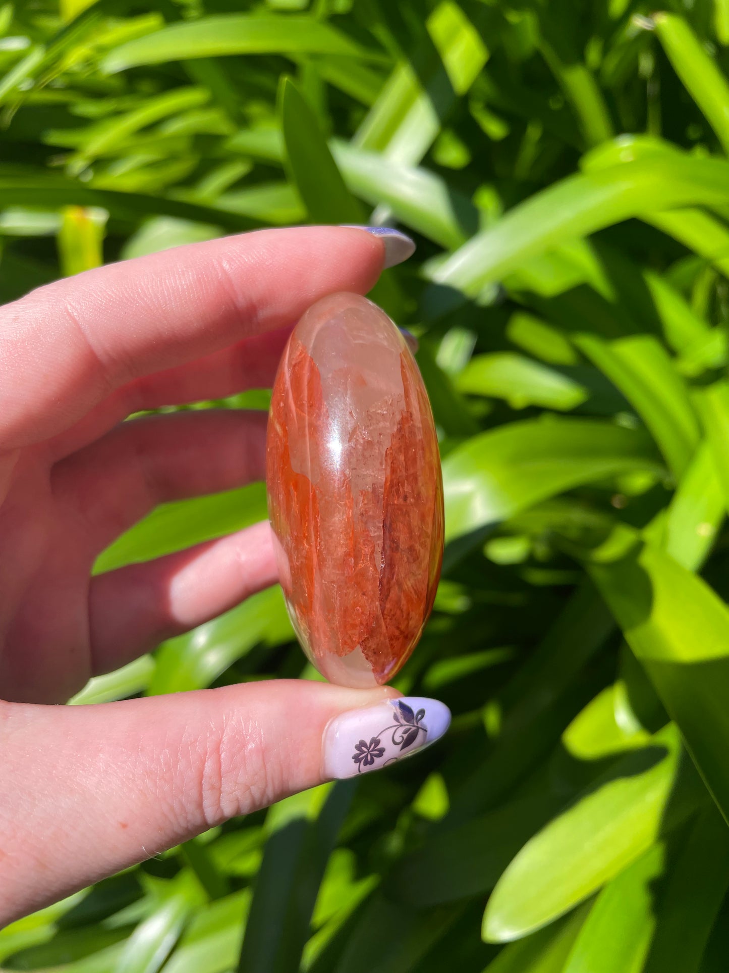 Fire Quartz Palm Stone D