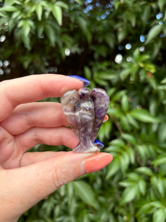 Chevron Amethyst Angel Medium