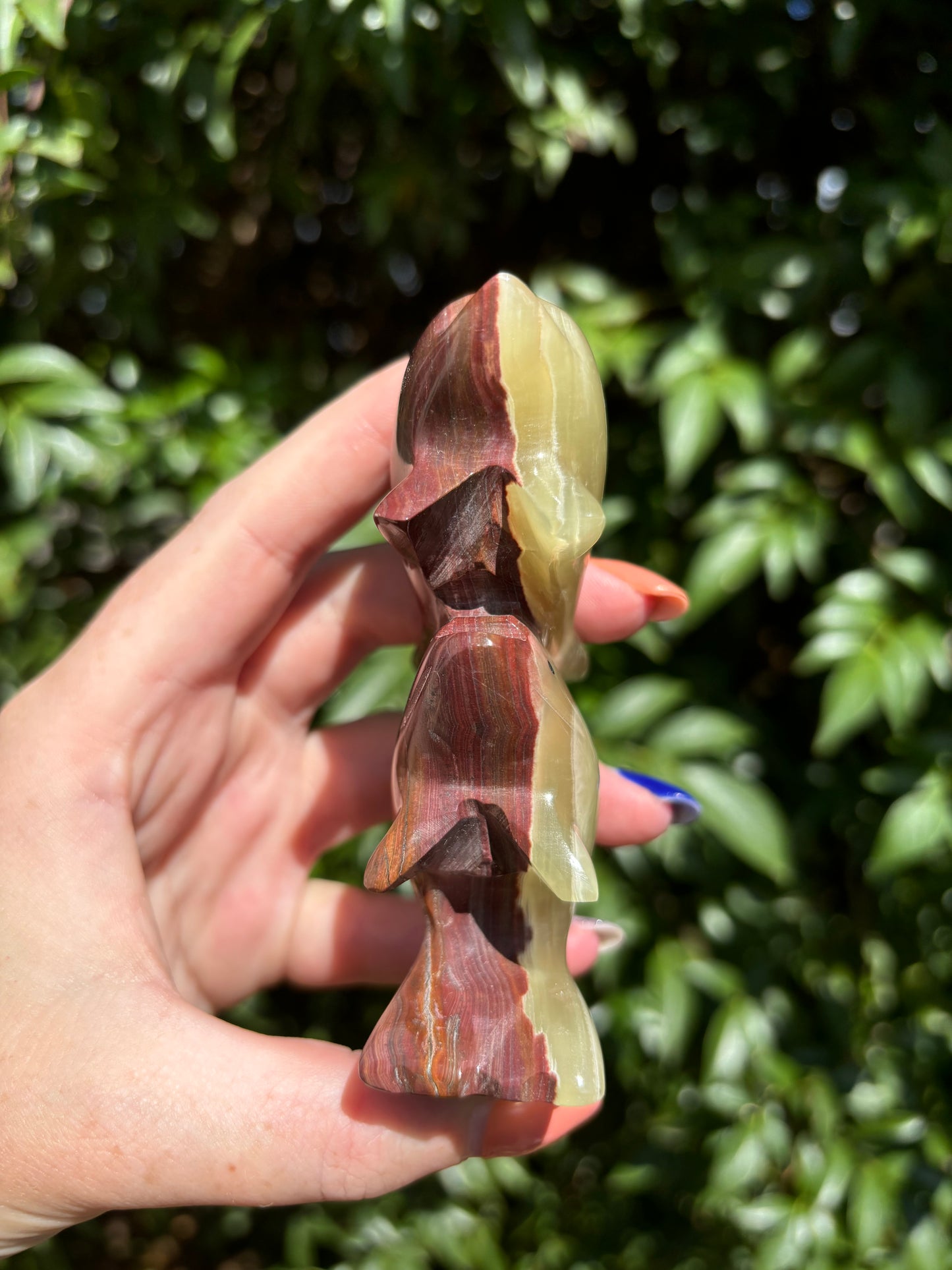 Banded Calcite Twin Dolphin