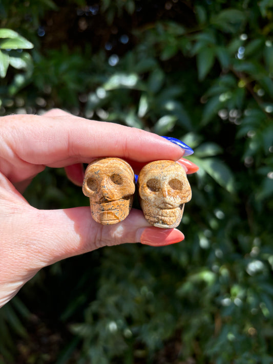 Picture Jasper Skull With Hole