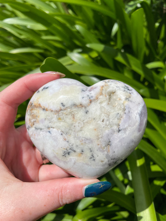 Dendritic Agate Large Heart A