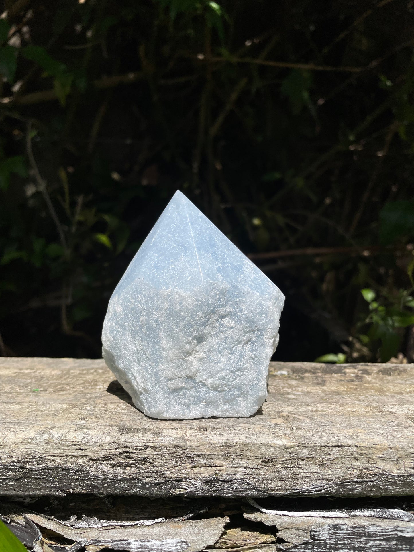 Blue Calcite Semi Polished Point