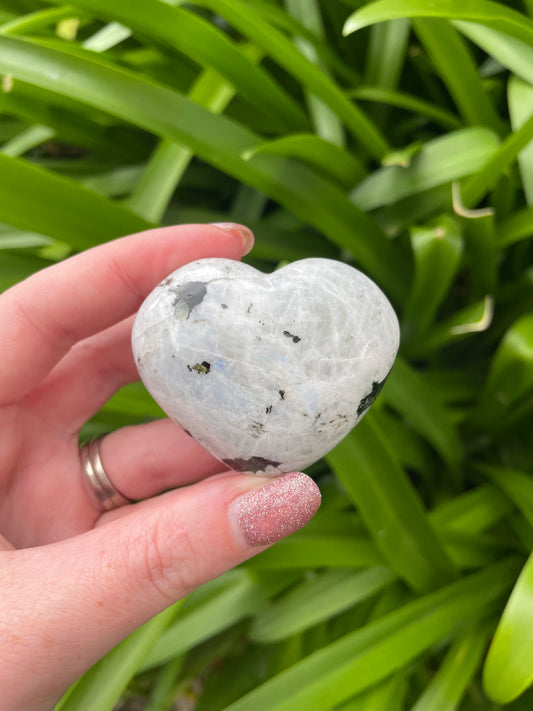 Rainbow Moonstone Heart D