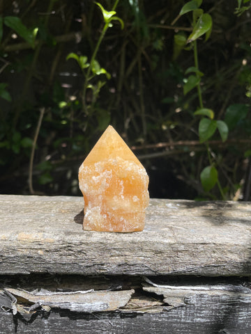 Orange Calcite Semi Polished Point A