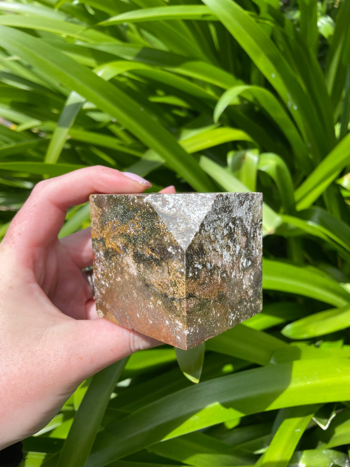 Ocean Jasper Large Spinning Cube