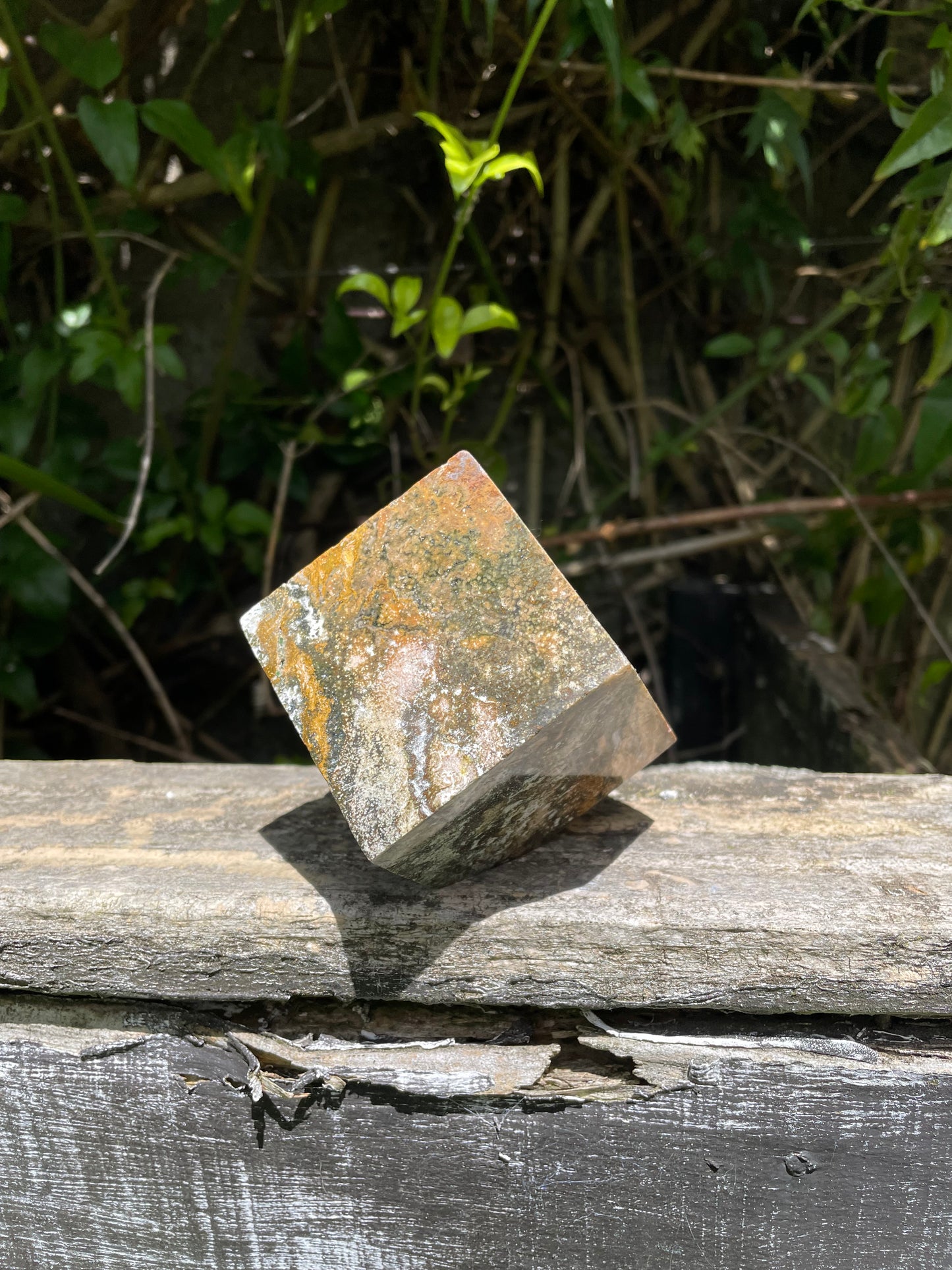 Ocean Jasper Large Spinning Cube