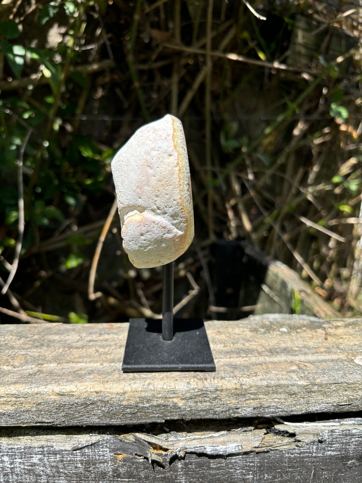 Natural Agate Geode On Metal Stand A