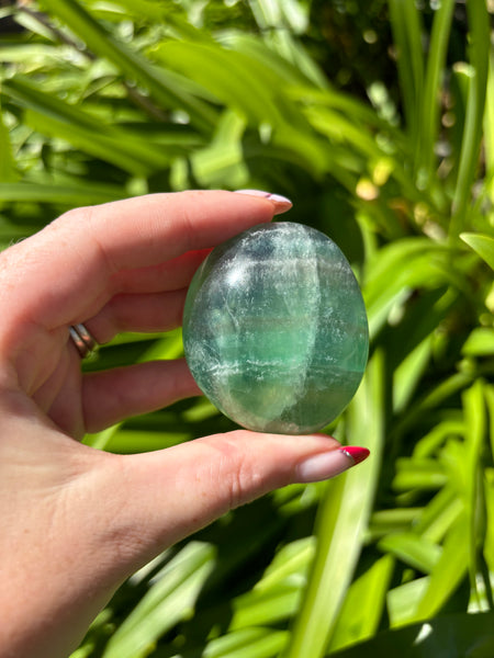 Green Fluorite Palm Stone C