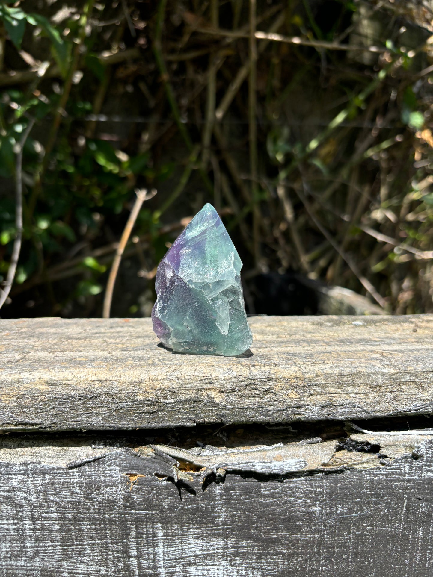 Rainbow Fluorite Semi Polished Point D