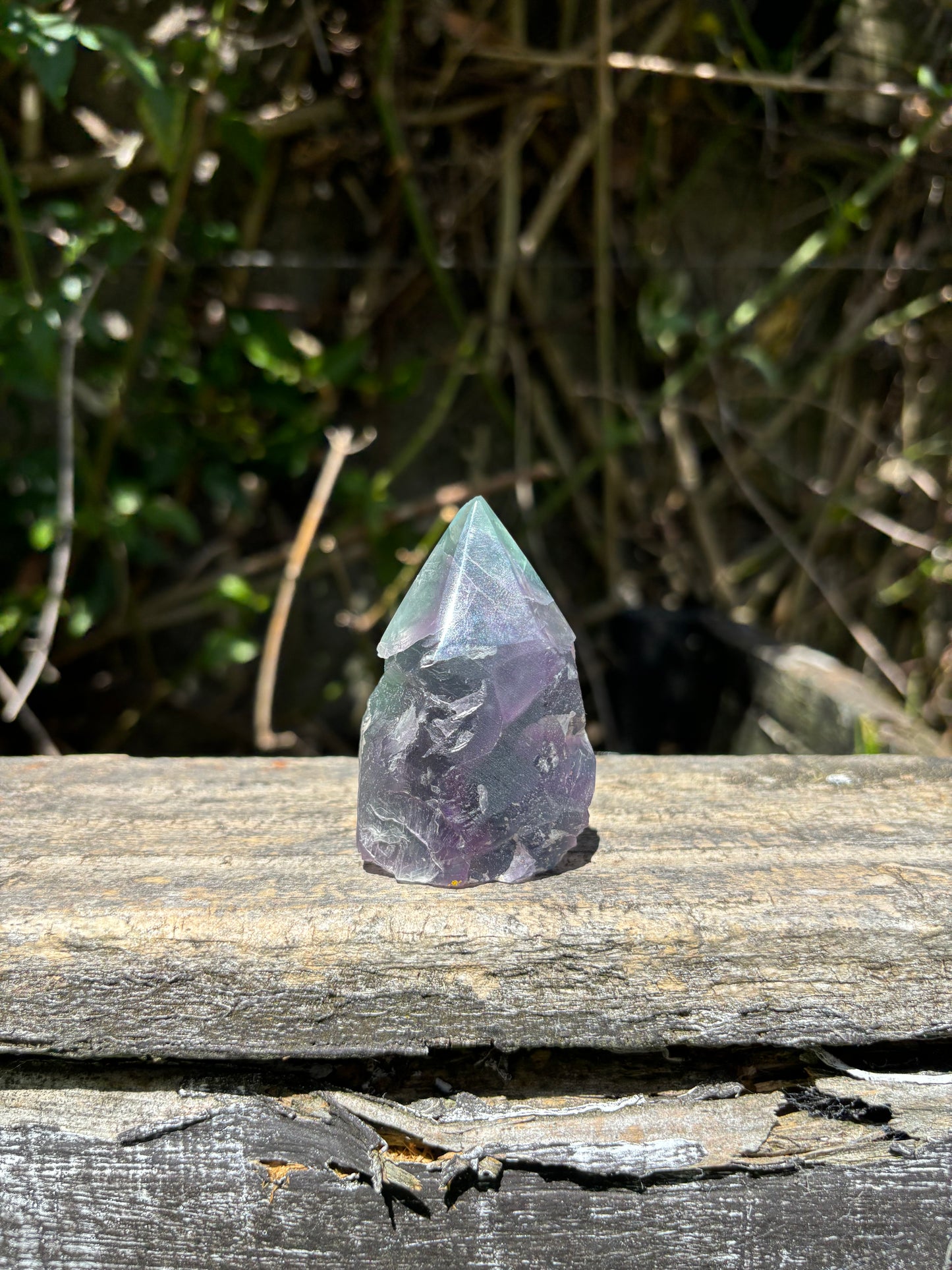 Rainbow Fluorite Semi Polished Point D