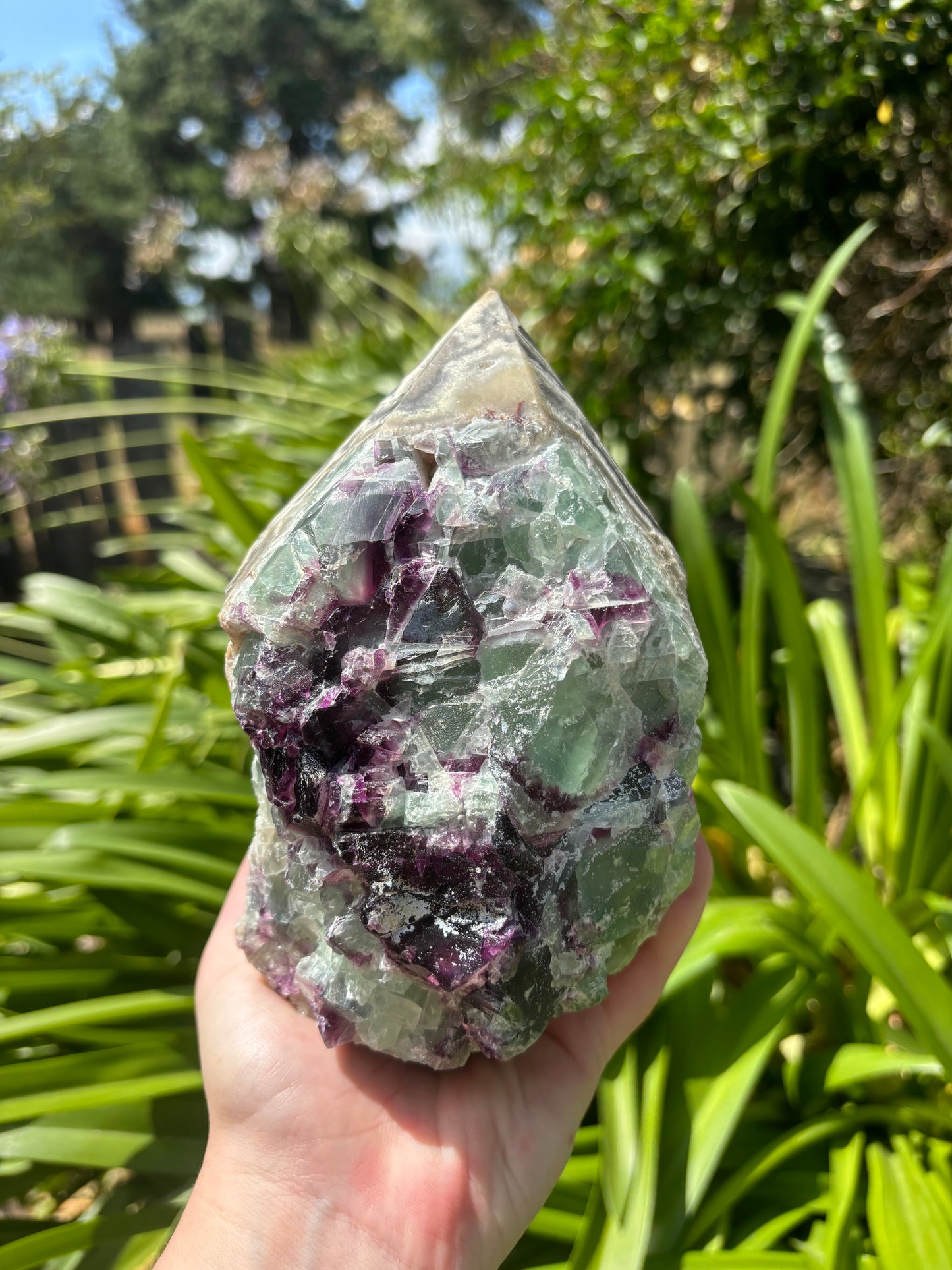 Rainbow Fluorite Semi Polished Point XXL 2.5kgs