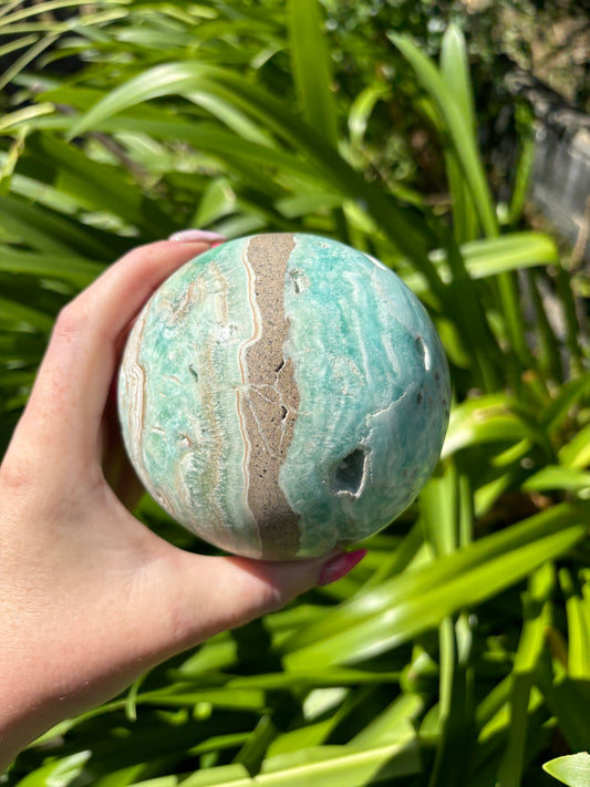 Blue Aragonite XLarge Sphere A 1.4kgs