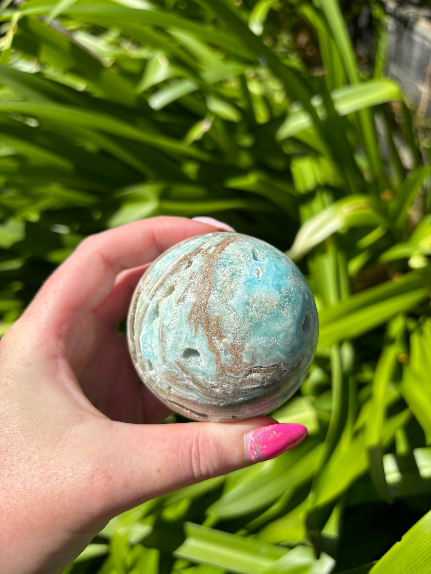 Blue Aragonite Sphere B