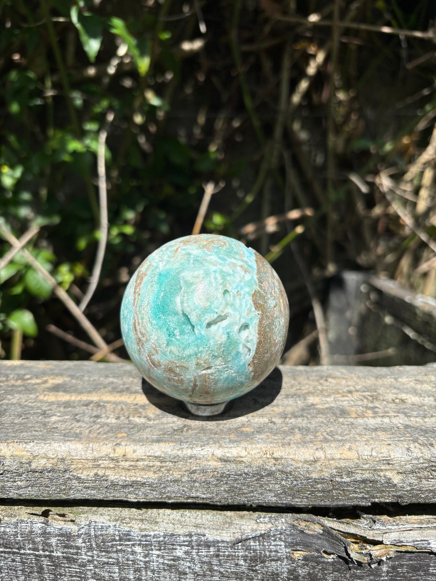 Blue Aragonite Sphere B