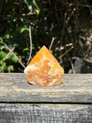 Orange Calcite Semi Polished Point B