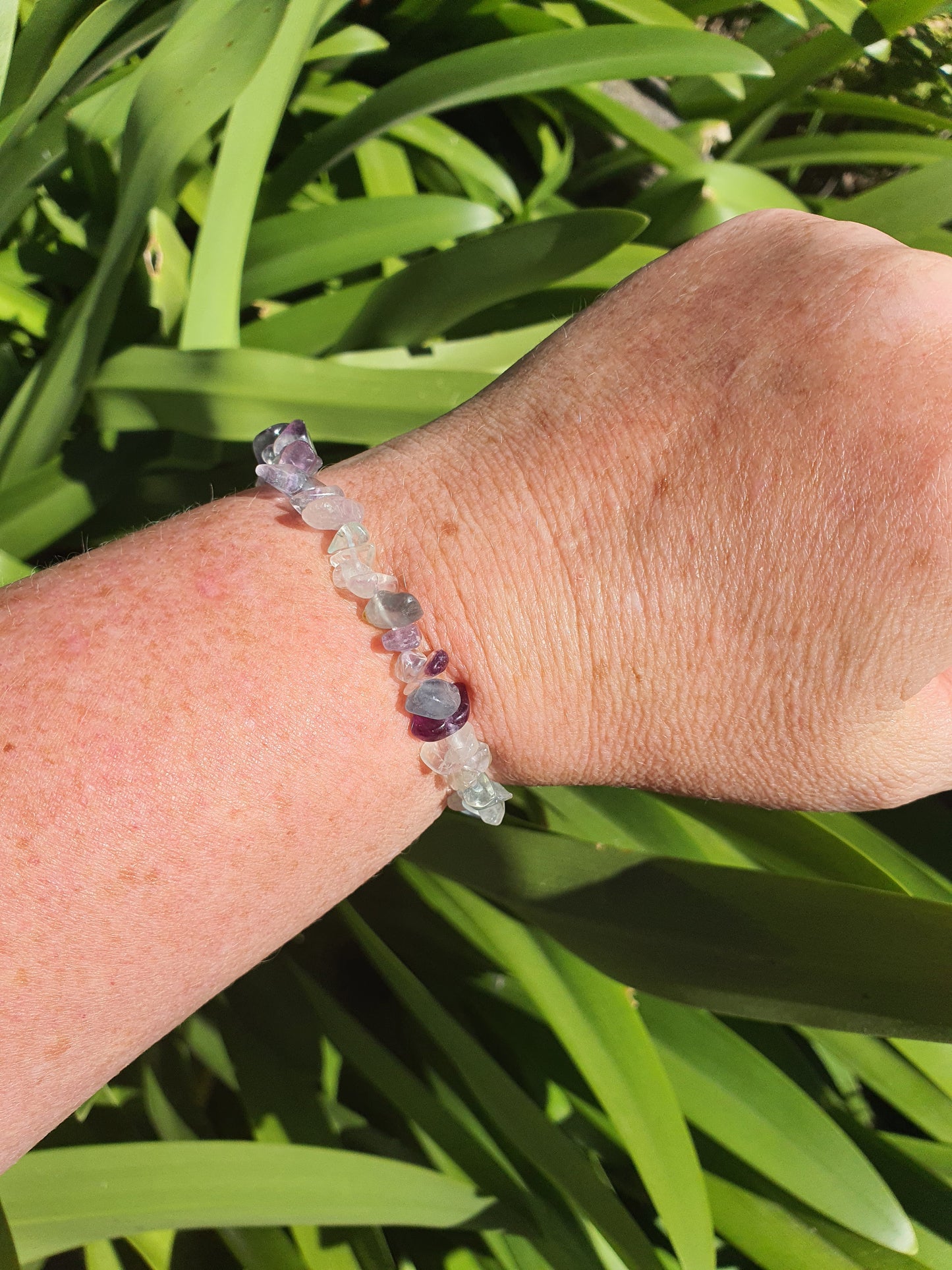 Fluorite Crystal Chip Bracelet