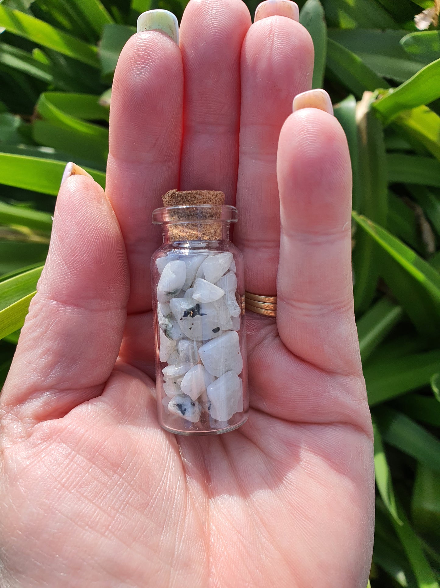 Rainbow Moonstone Chip Bottle