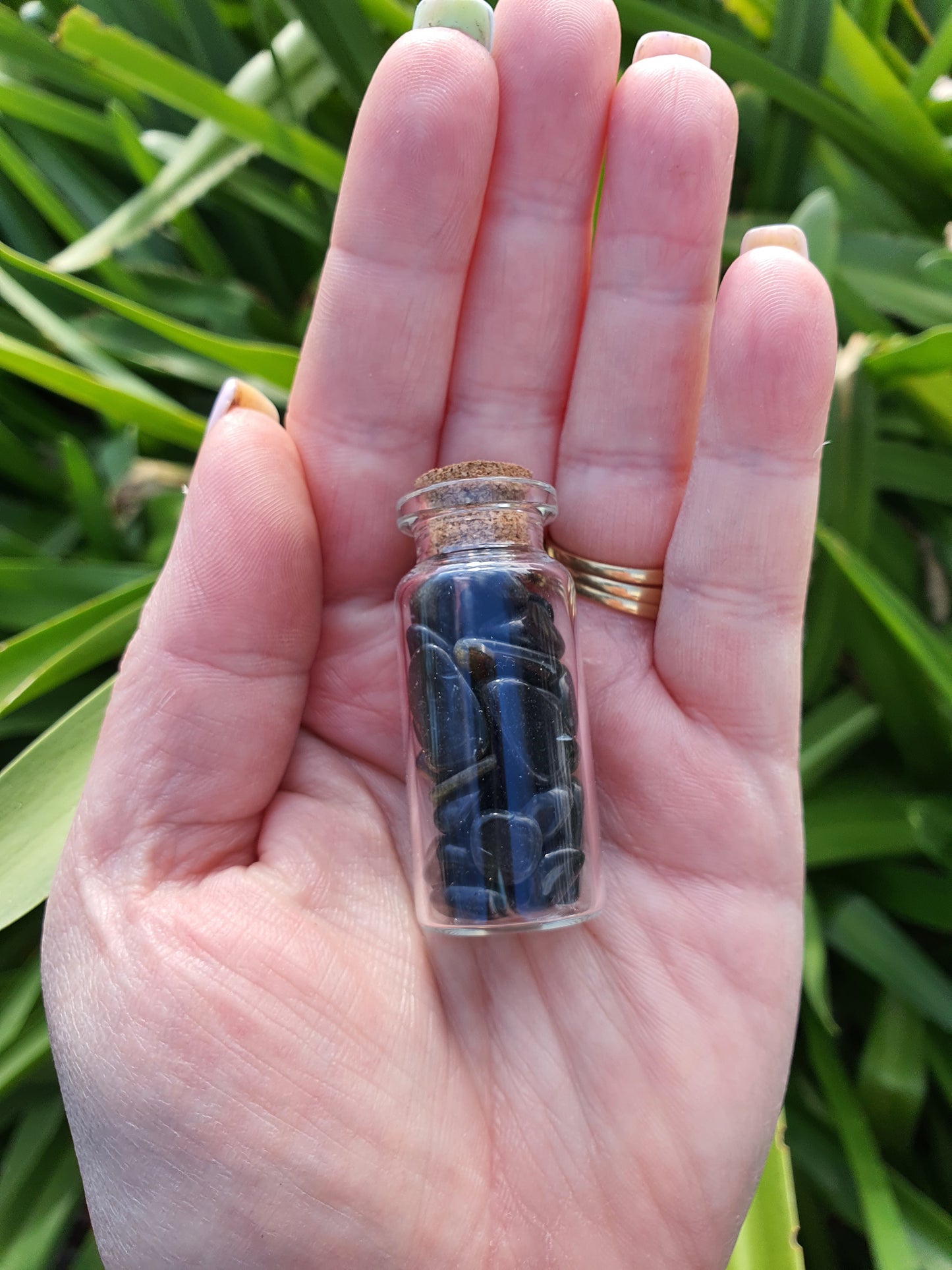 Golden Sheen Obsidian Crystal Chip Bottle