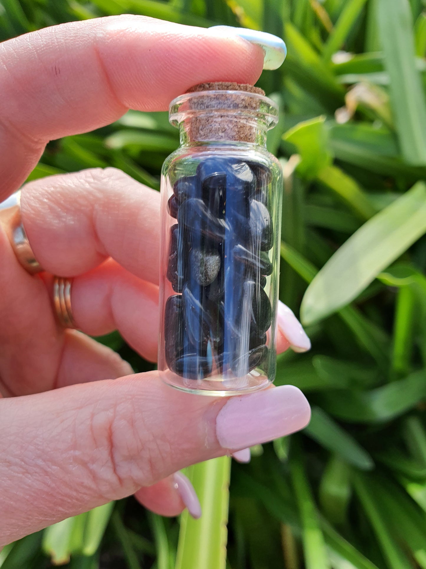 Golden Sheen Obsidian Crystal Chip Bottle