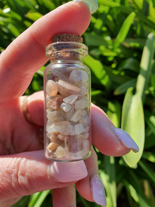 Peach Moonstone Chip Bottle