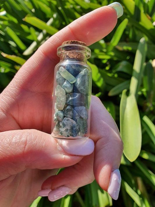 Moss Agate Chip Bottle