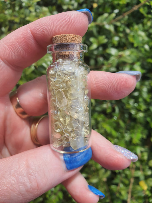 Lemon Quartz Crystal Chip Bottle