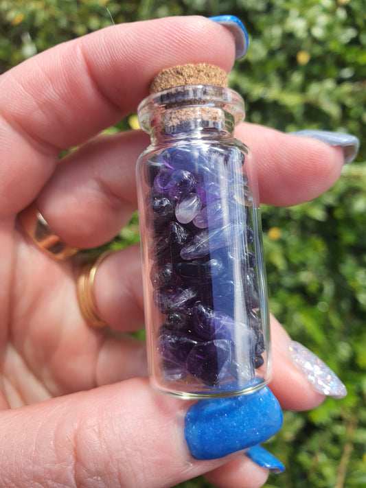 Amethyst Crystal Chip Bottle